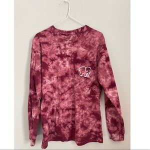 Ivory Ella long sleeve, maroon tie-dye